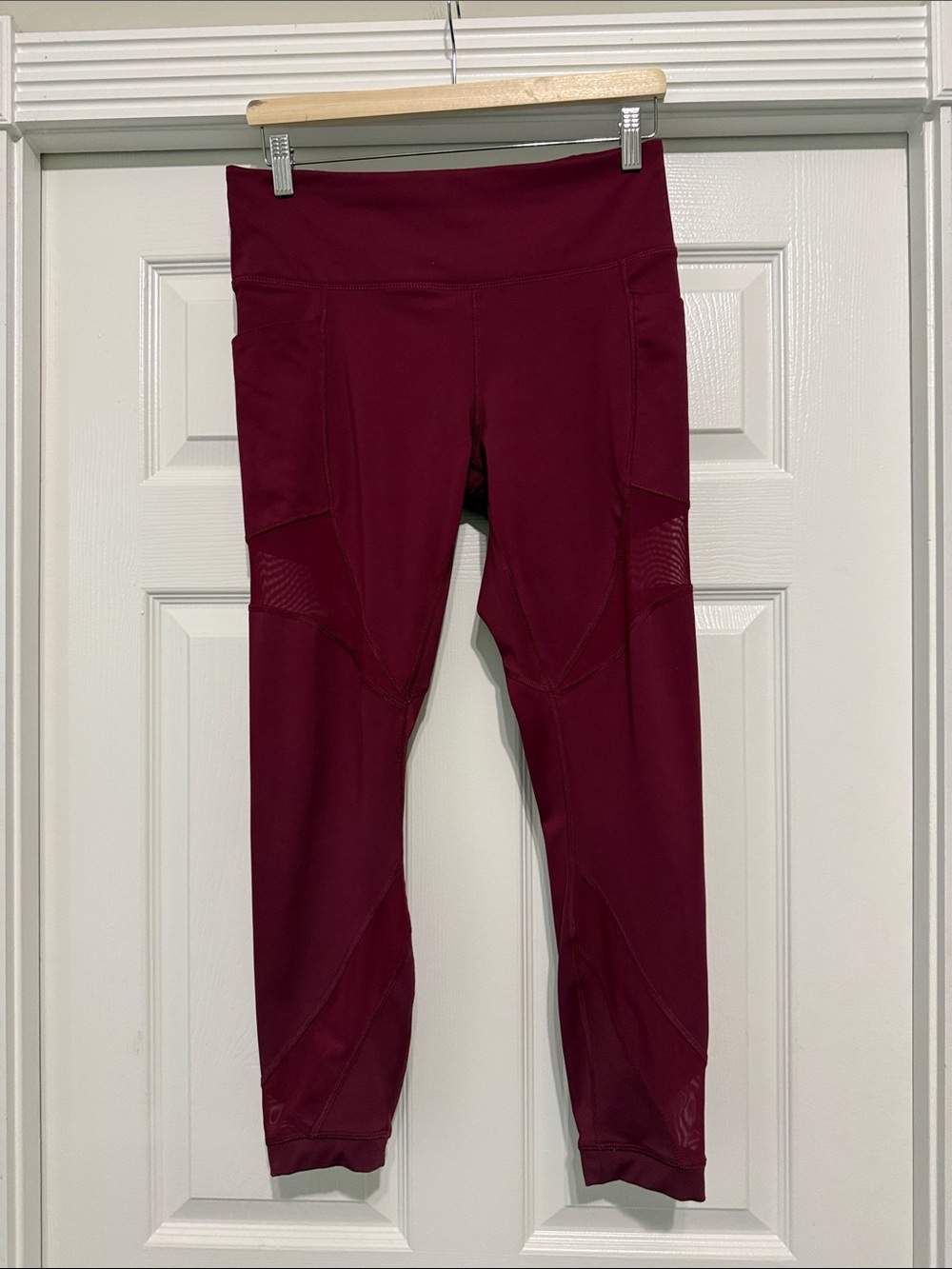 Women's High-Waist Burgundy Leggings